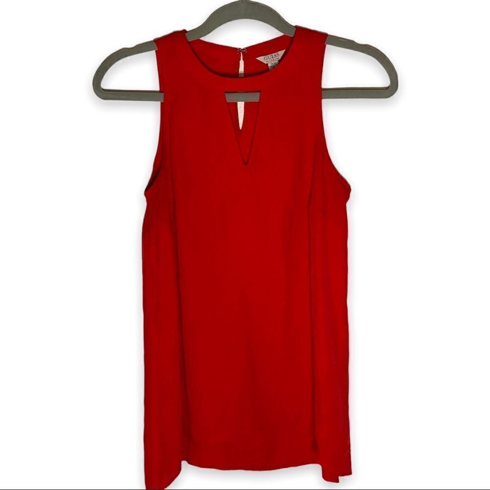 Guess (XS) Red Racer Back Sleeveless Blouse